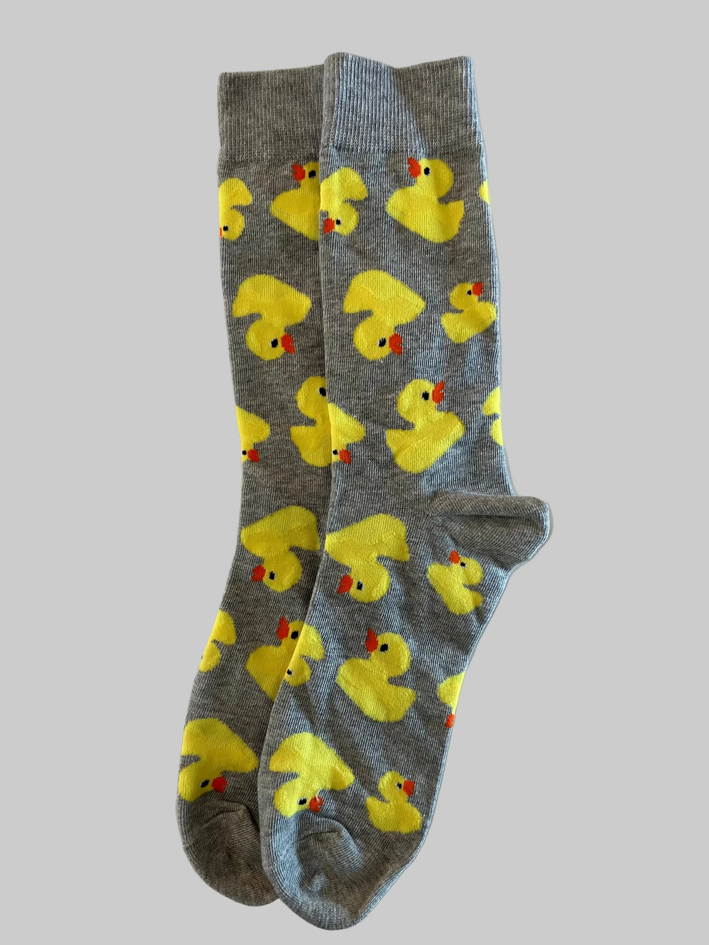 Unisex Gray Yellow Ducky Crew Socks