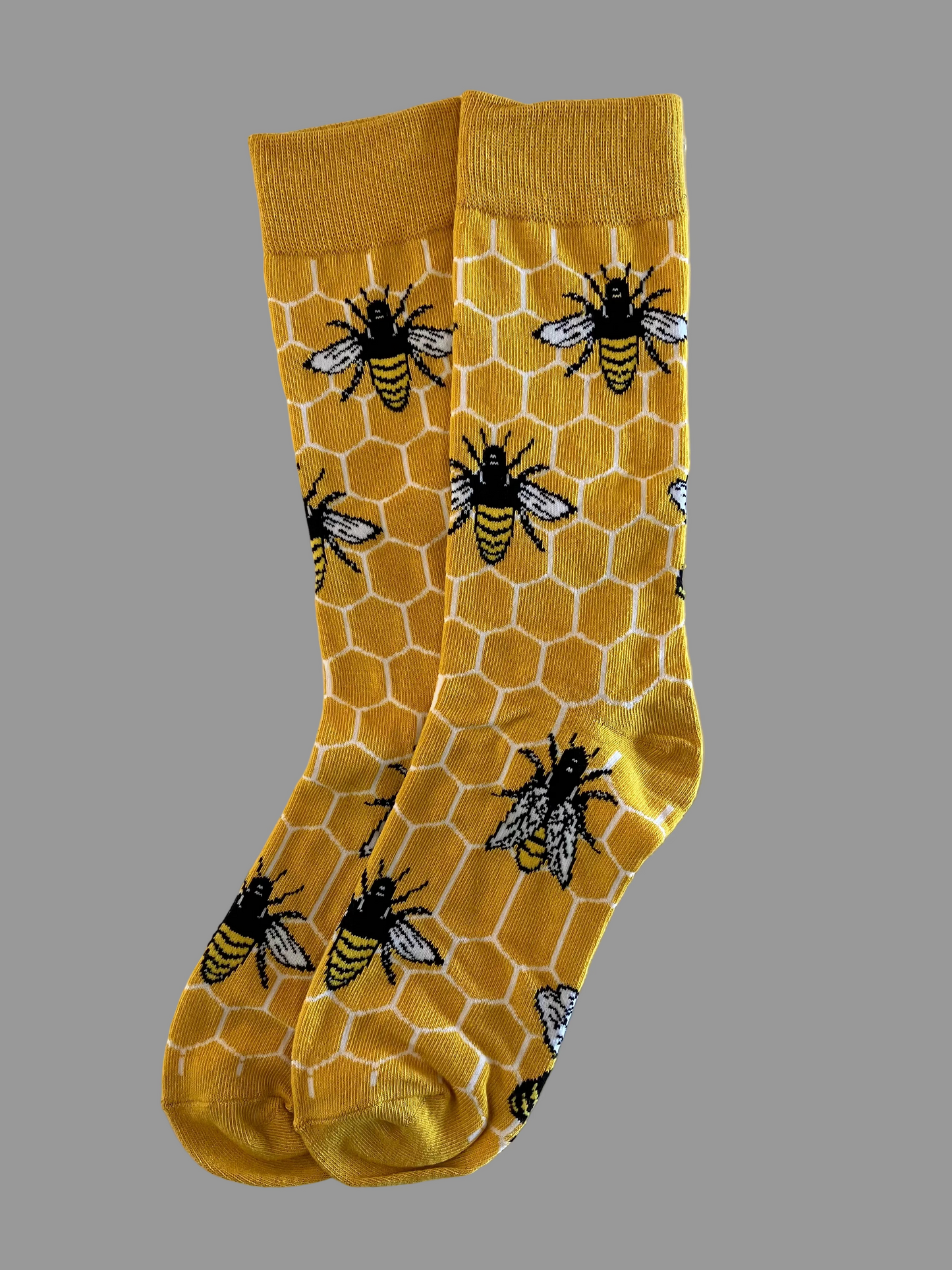 Unisex Honeycomb & Bee Crew Socks