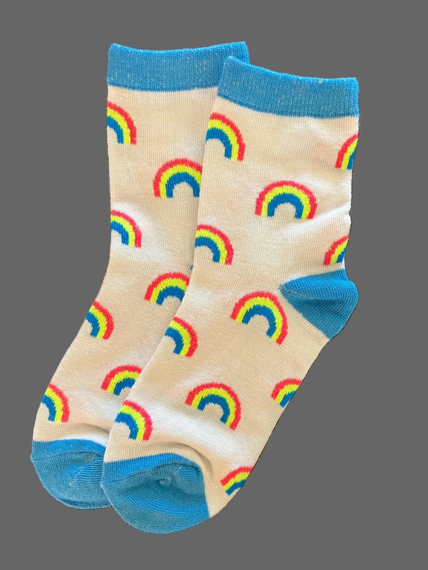 Kids Rainbow Cotton Crew Socks