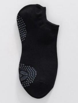 Women's Thin Yoga/Pilates/Dance Socks – Bamboo Fiber Non-Slip Silicone Dots | Black