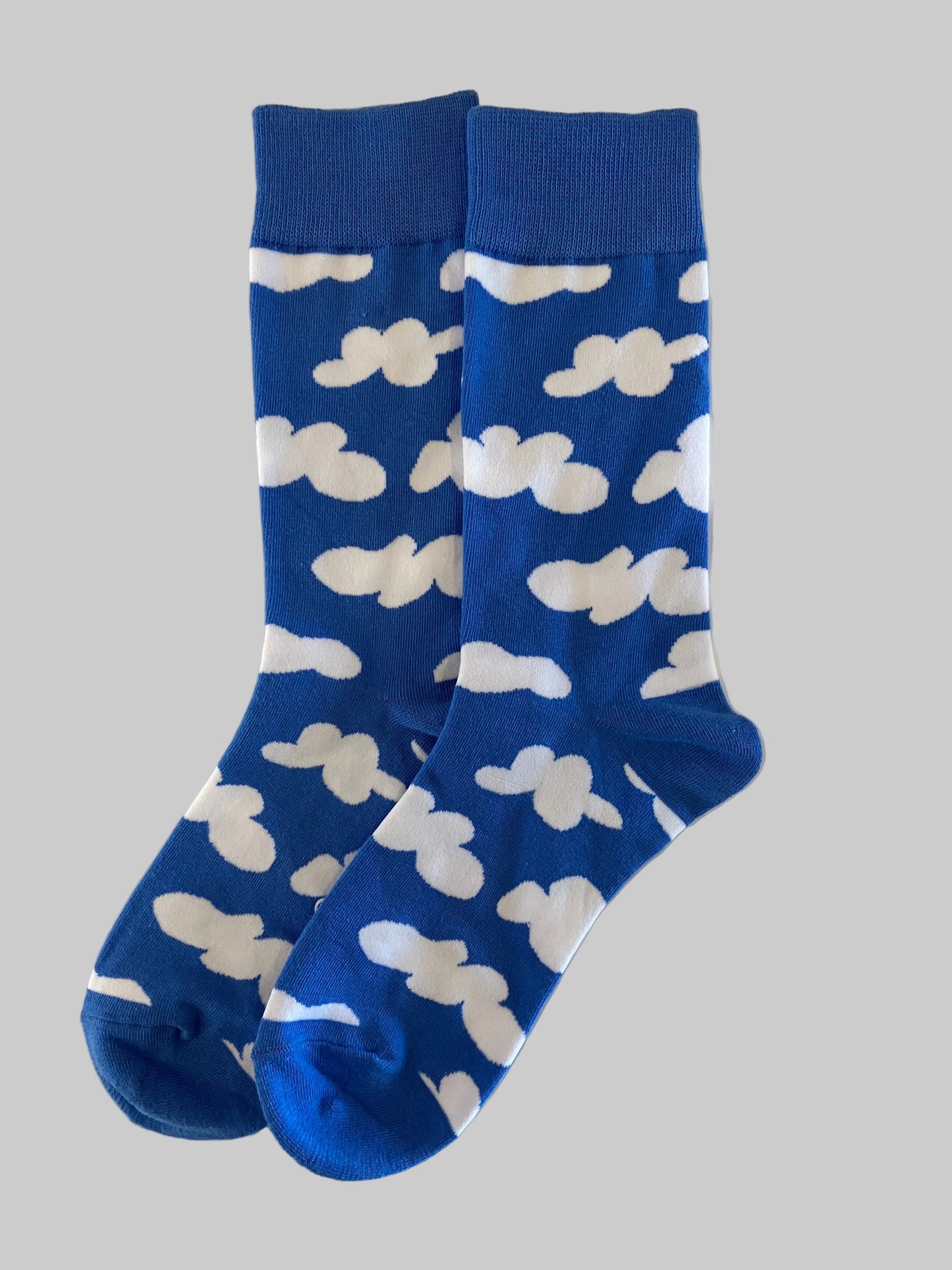 Unisex Sky Blue Cotton Crew Sock