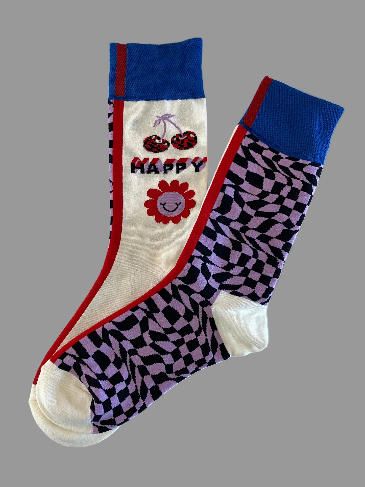 Unisex Multi-Color Happy Crew Socks