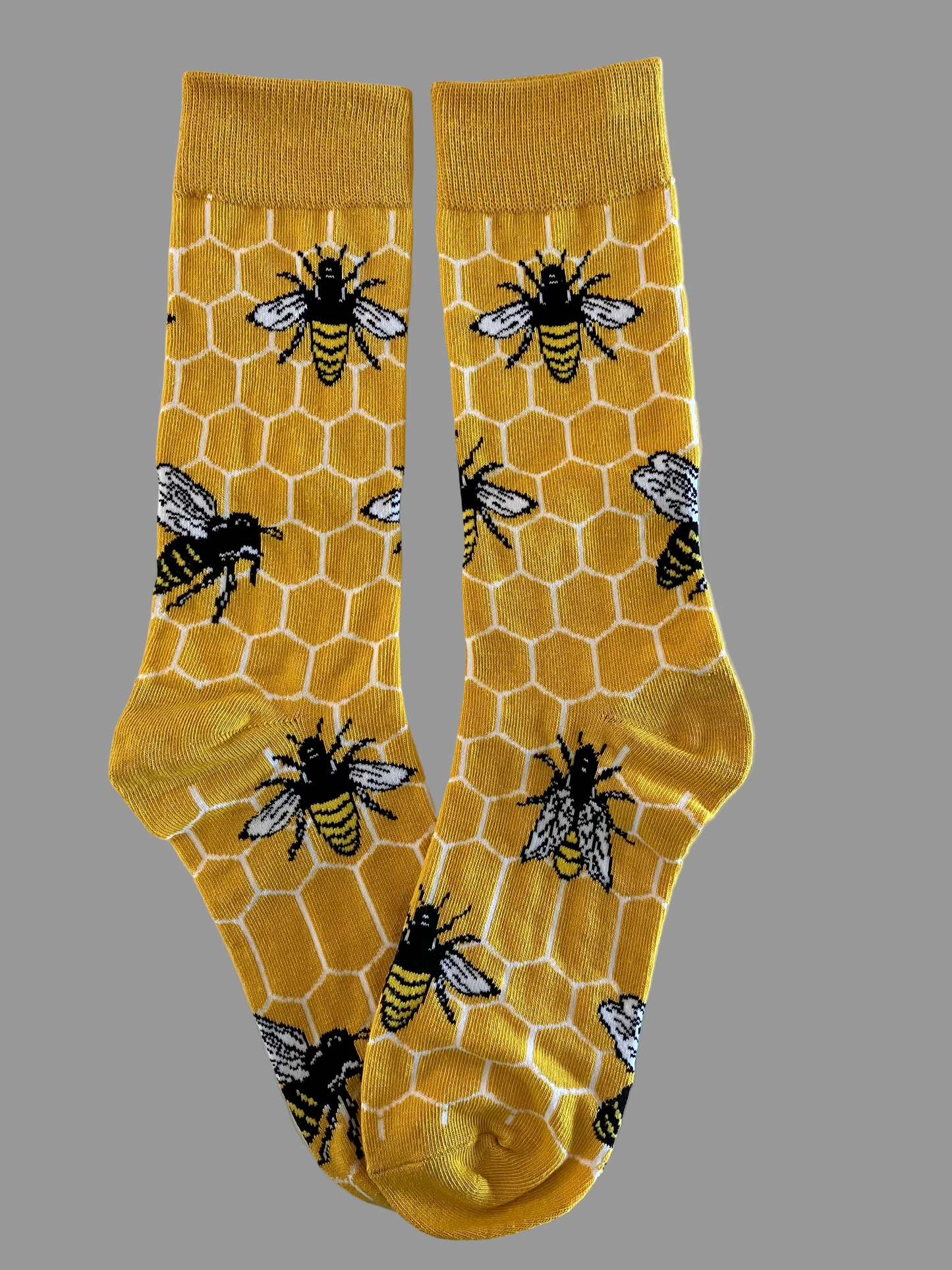 Unisex Honeycomb & Bee Crew Socks