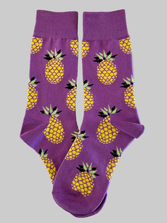 Unisex Purple Pineapple Crew Socks