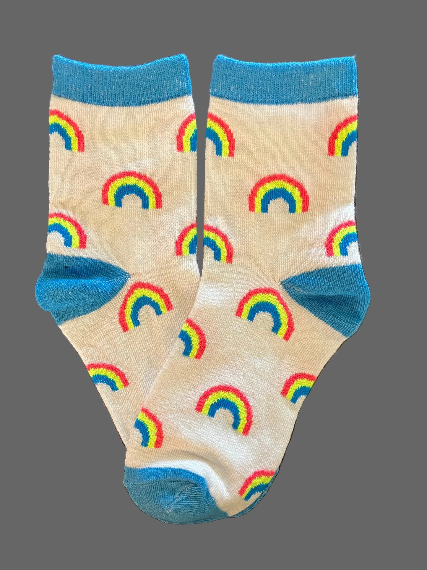 Kids Rainbow Cotton Crew Socks