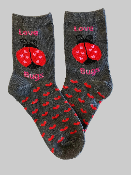 Kids Ladybug "Love Bug" Cotton Crew Sock