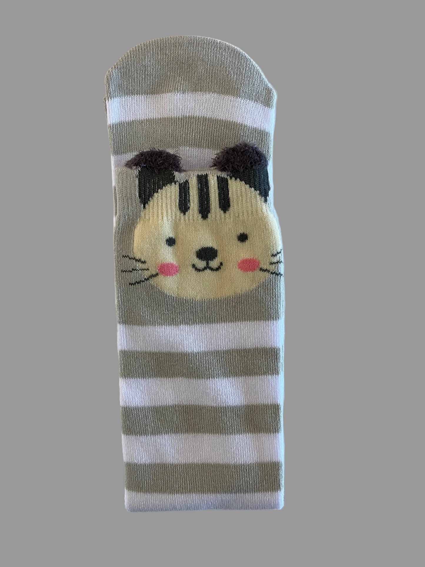 Girl's Knee High Striped Cat Sock
