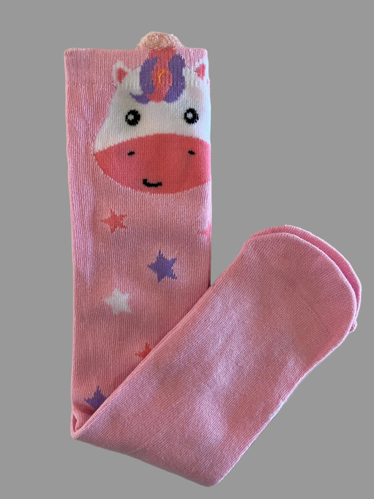 Girl's Knee High Pink Unicorn Sock