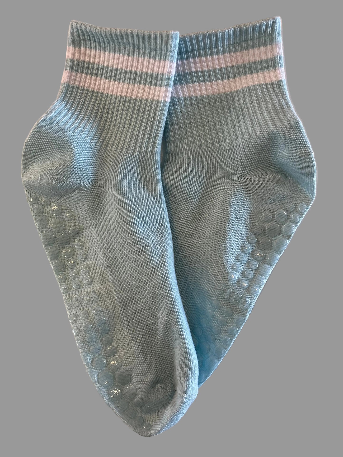 Women's Light Blue Non-Slip Yoga & Pilates Socks