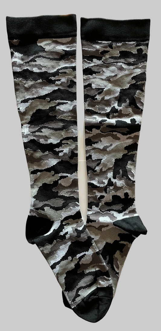 Compression Socks Black/Gray/Green Camo - L/XL (Calf 14"-19")