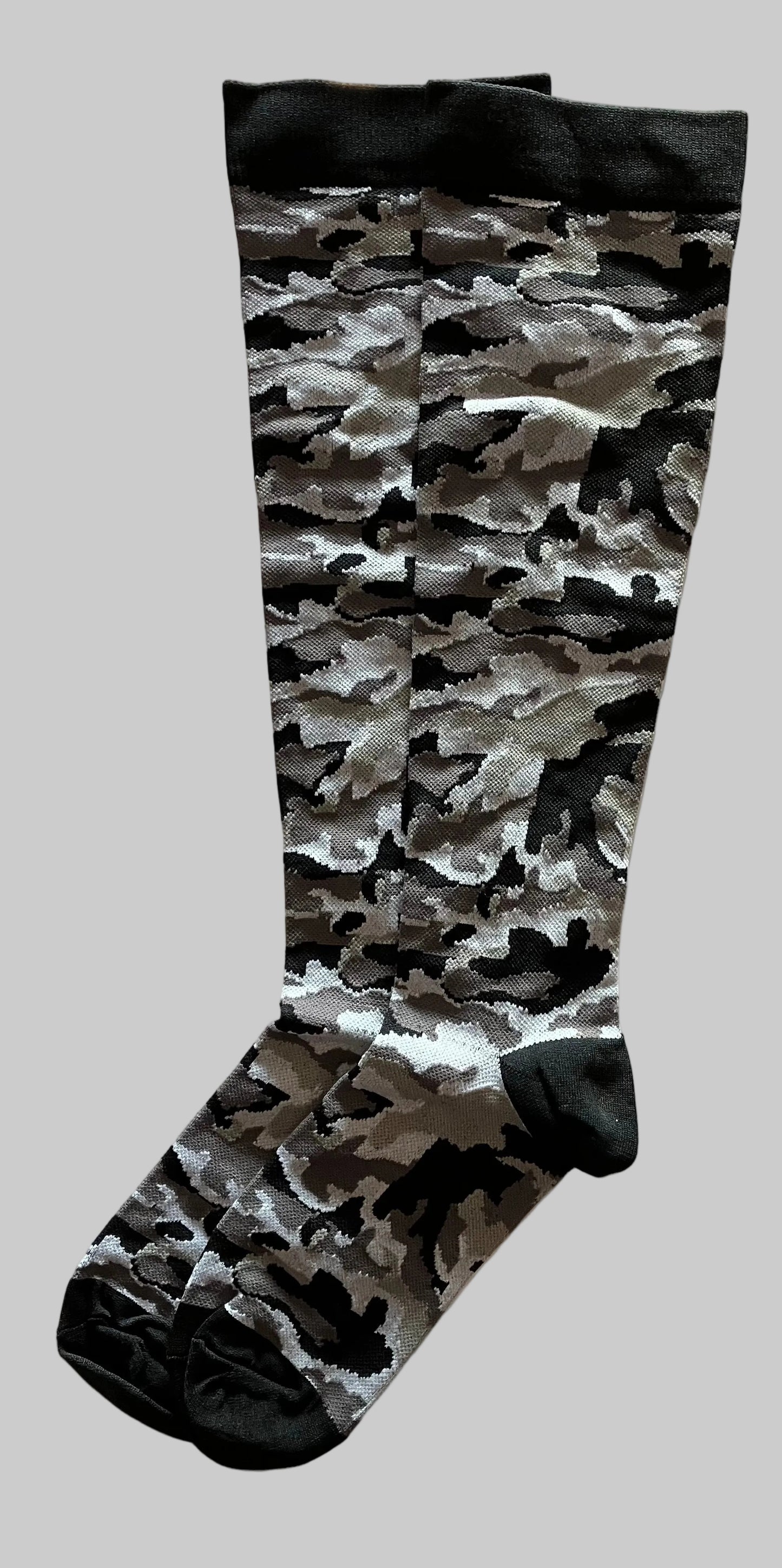 Compression Socks Black/Gray/Green Camo - L/XL (Calf 14"-19")