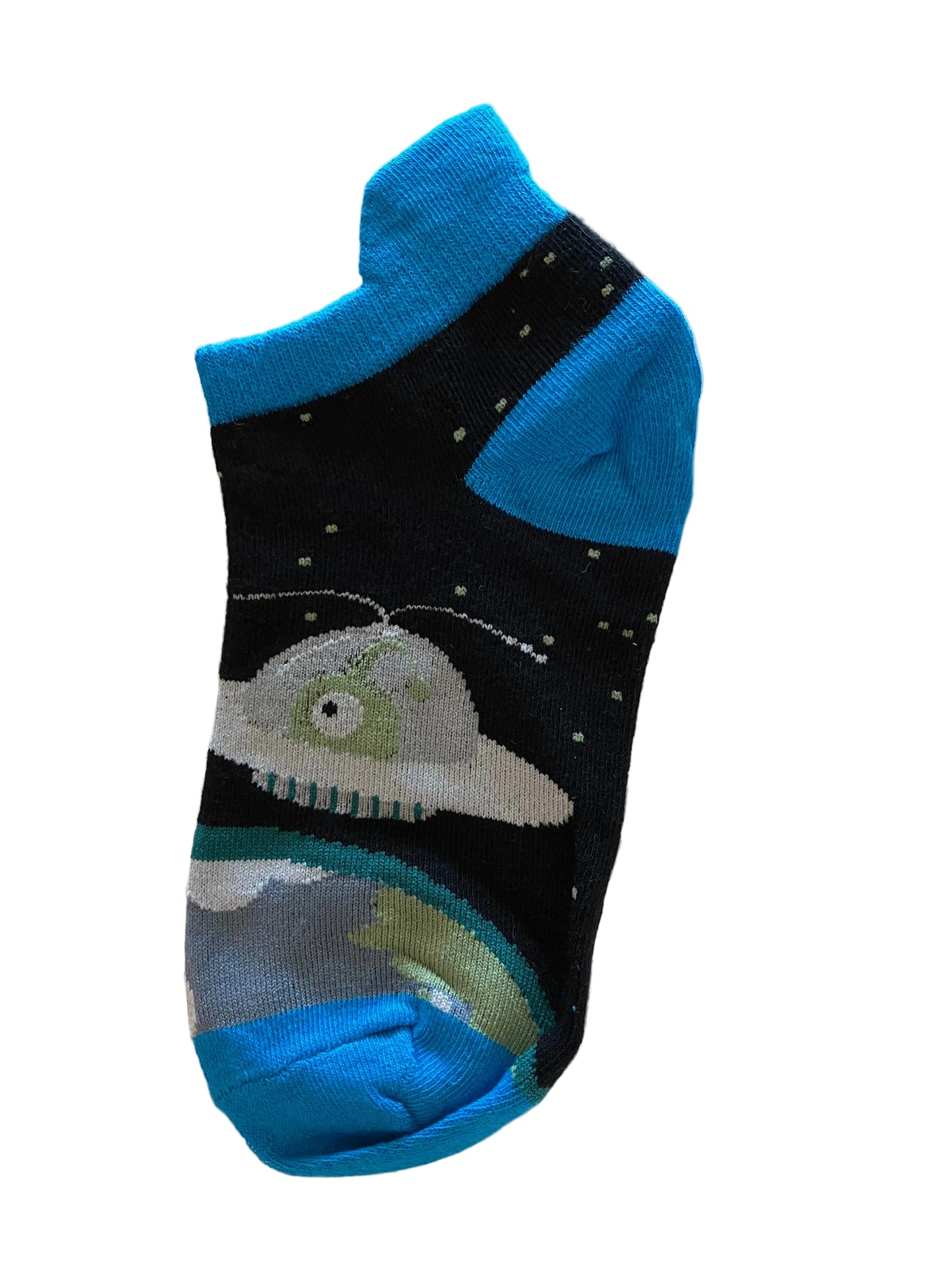 Boys' Ankle Socks – Space Theme Blue Accent