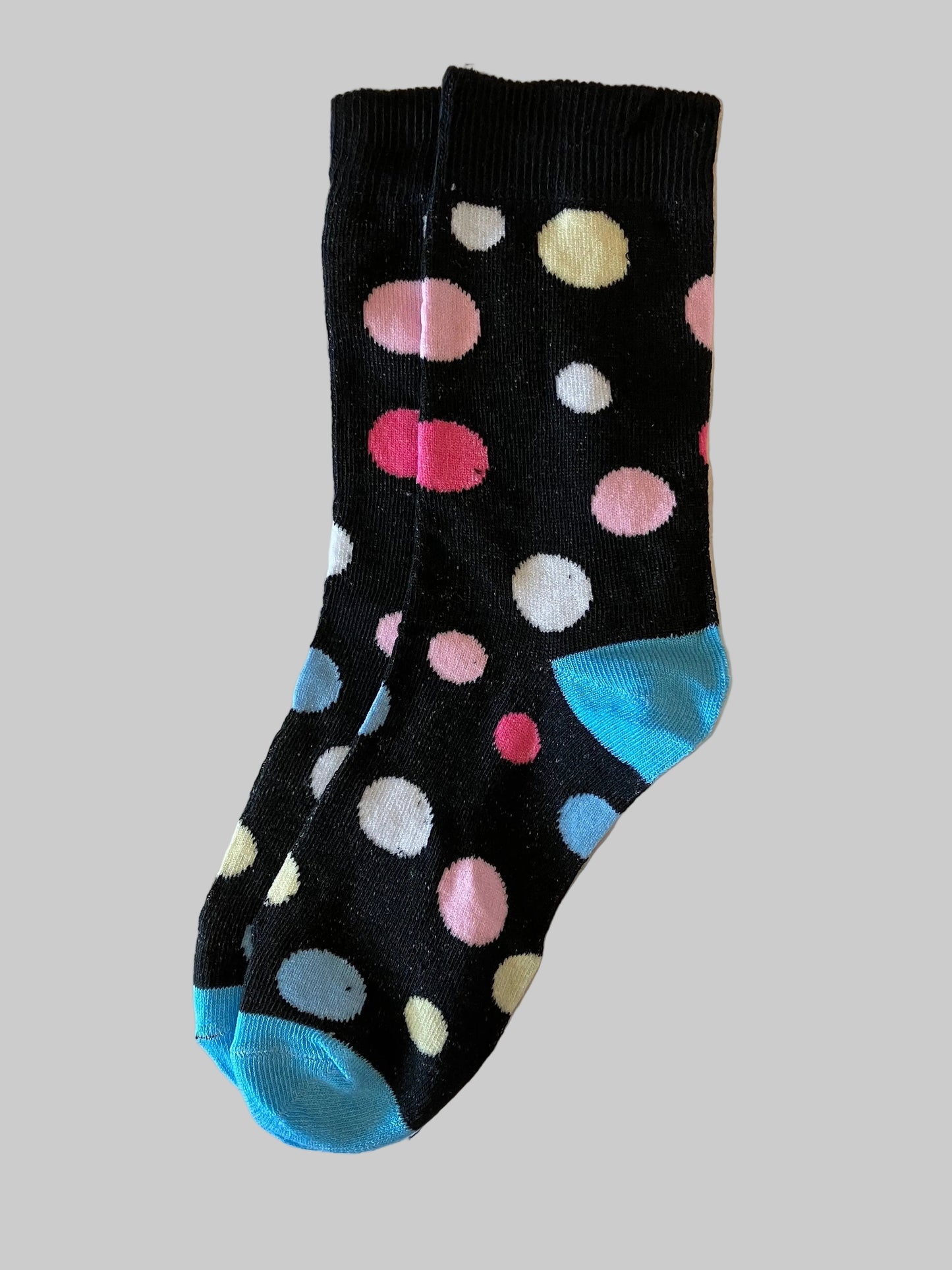 Men's Black/Cream/Pink/White Circles Geometric Novelty Sock - Shoe Size 7-11