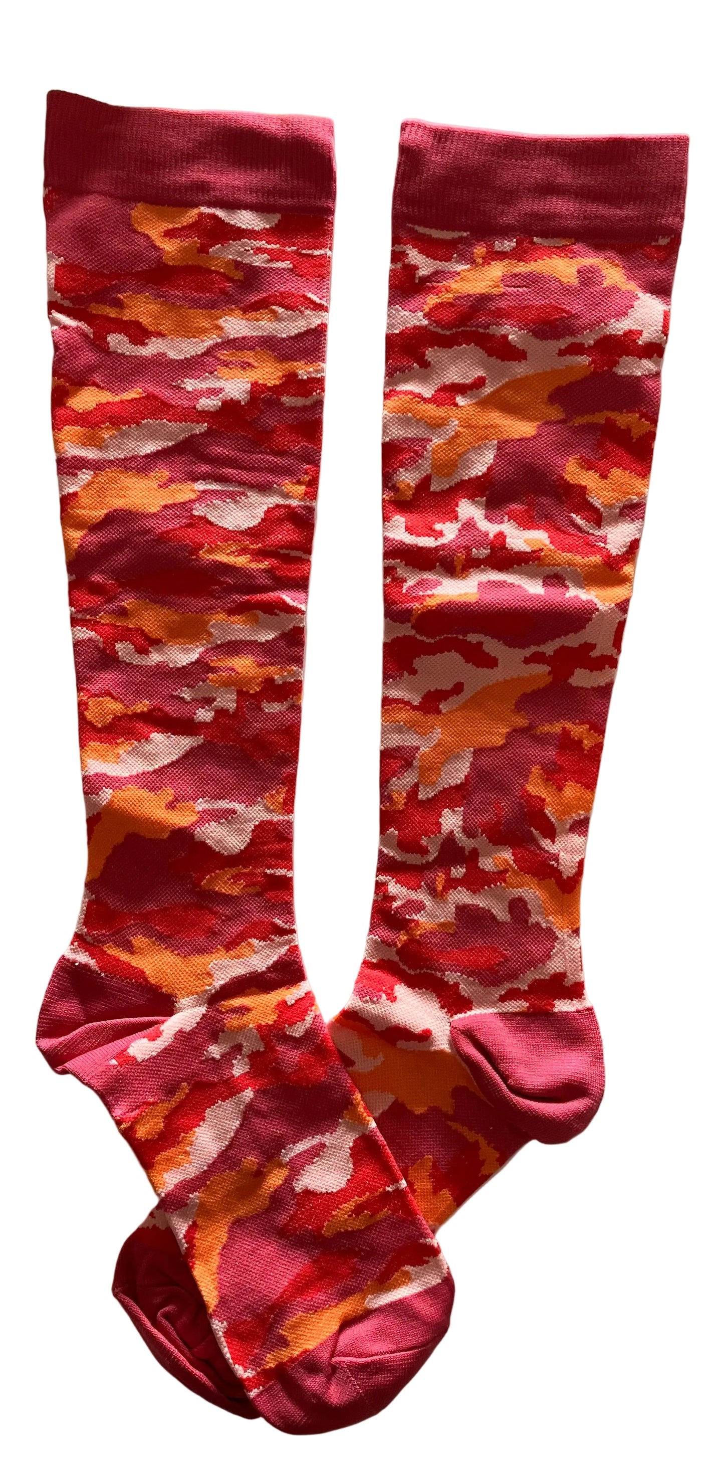 Compression Socks Nylon Pink/Orange Camo - L/XL (Calf 14"-19")