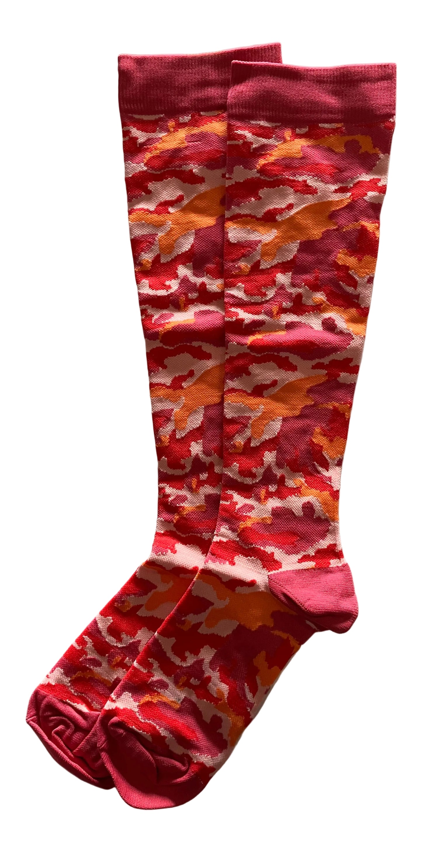 Compression Socks Nylon Pink/Orange Camo - S/M (Calf 9"-15")