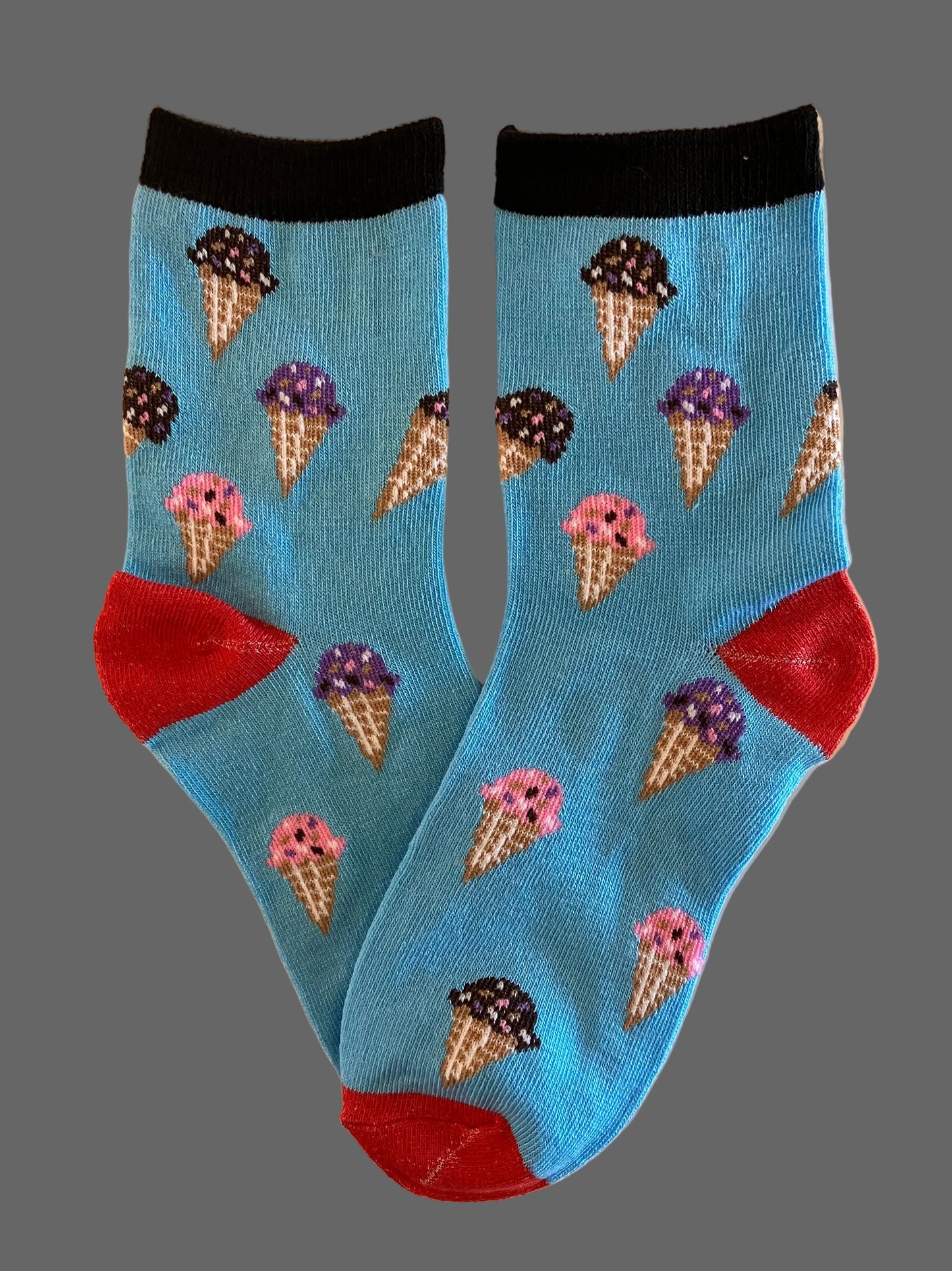 Kids Ice Cream Cone Cotton Crew Sock