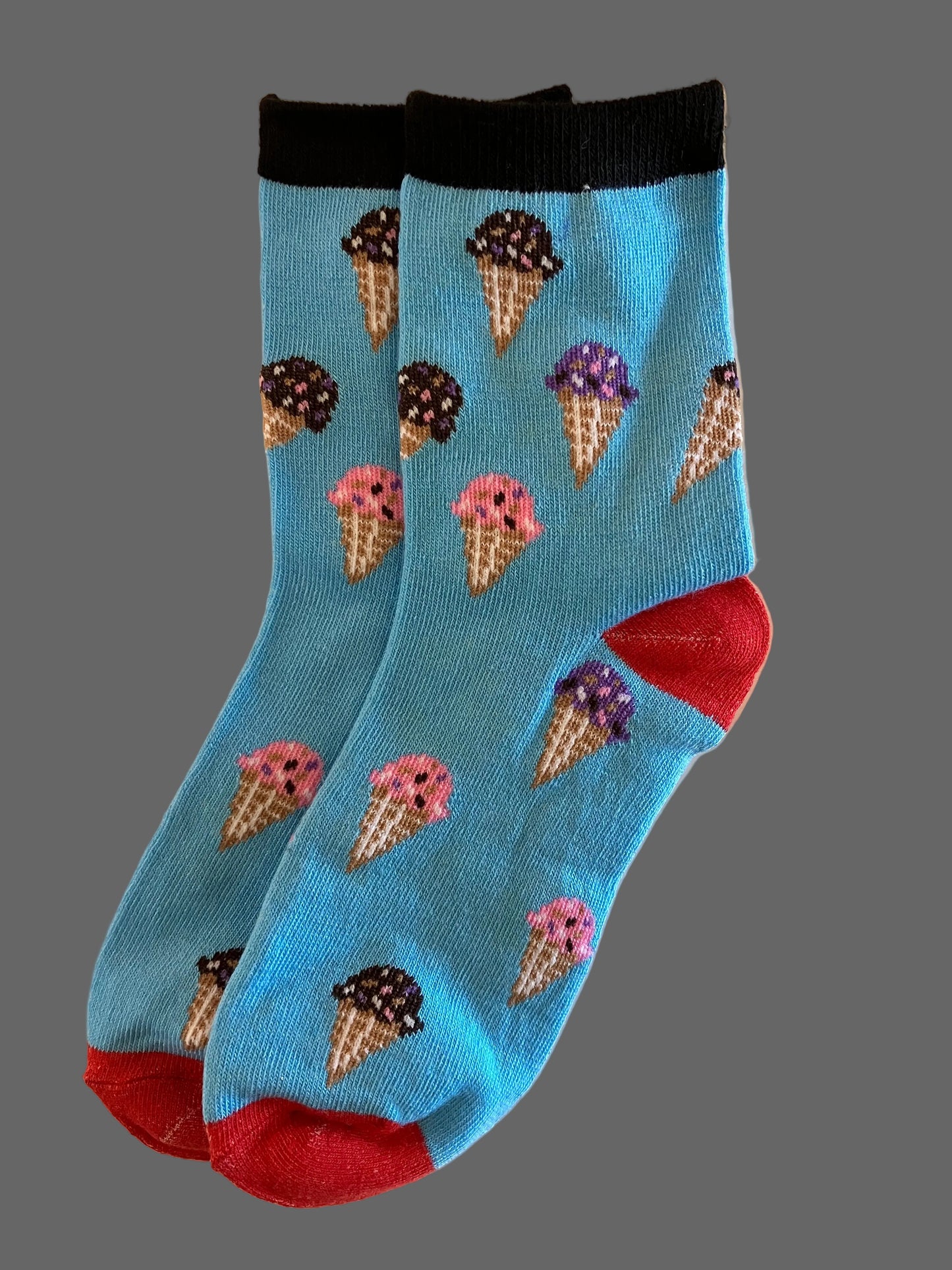 Kids Ice Cream Cone Cotton Crew Sock