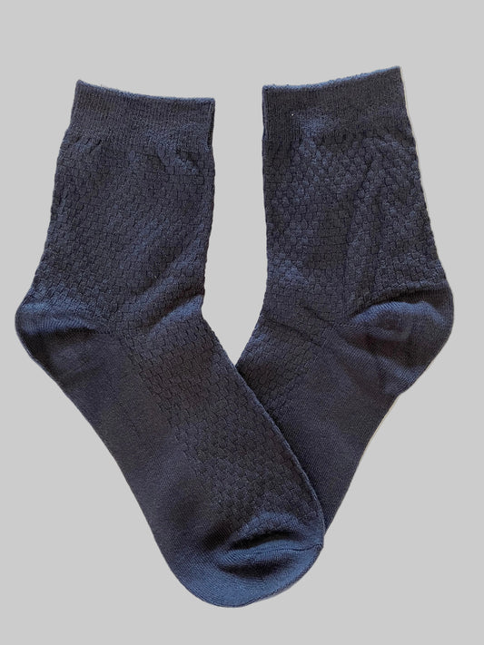 Men's Mid-Calf Crew Socks – Bamboo/Cotton Blend Waffle Knit | Iron Gray