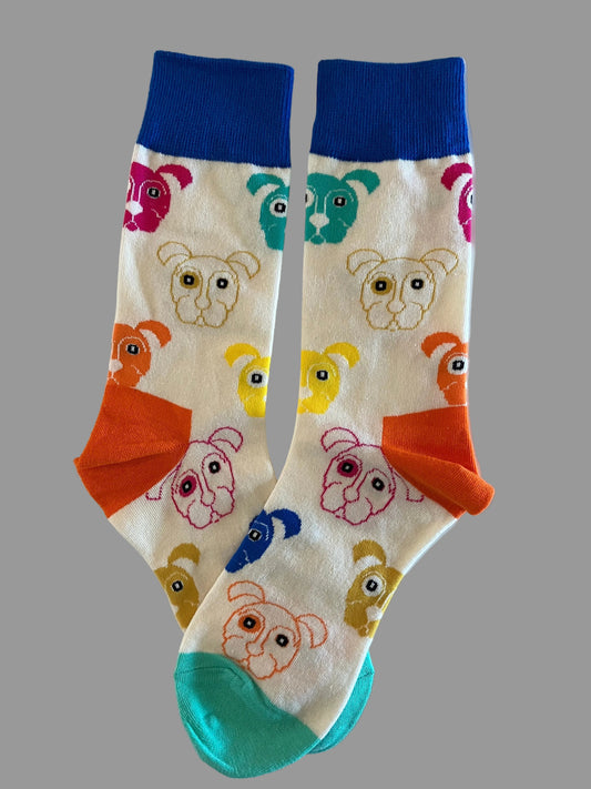 Unisex Multi-Colored Doggy Crew Socks