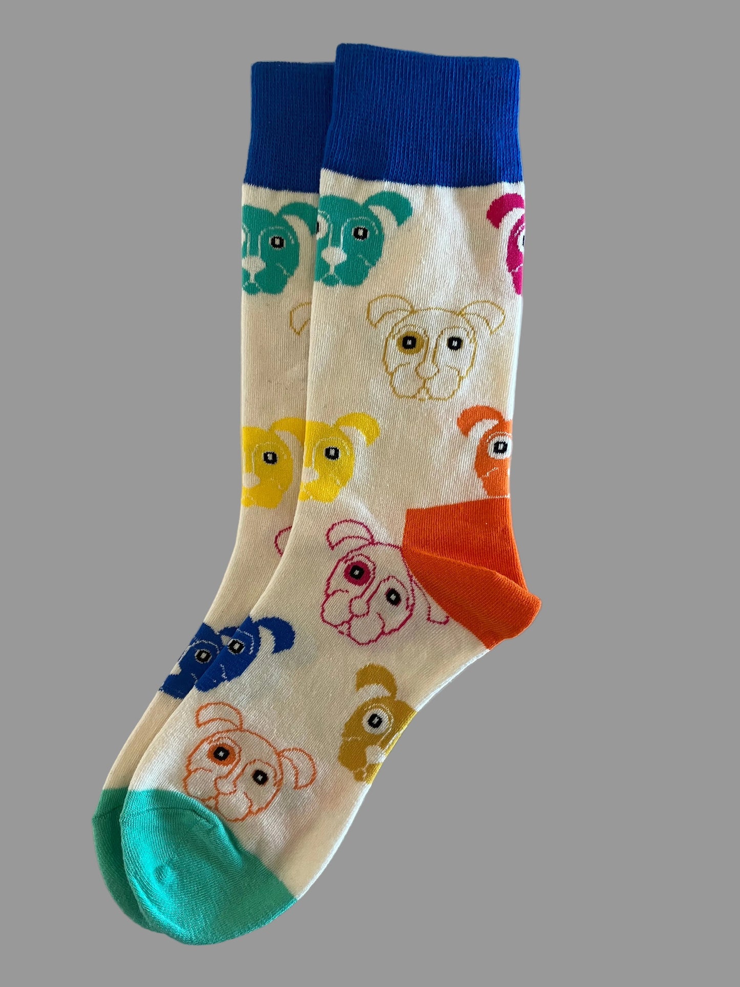 Unisex Multi-Colored Doggy Crew Socks
