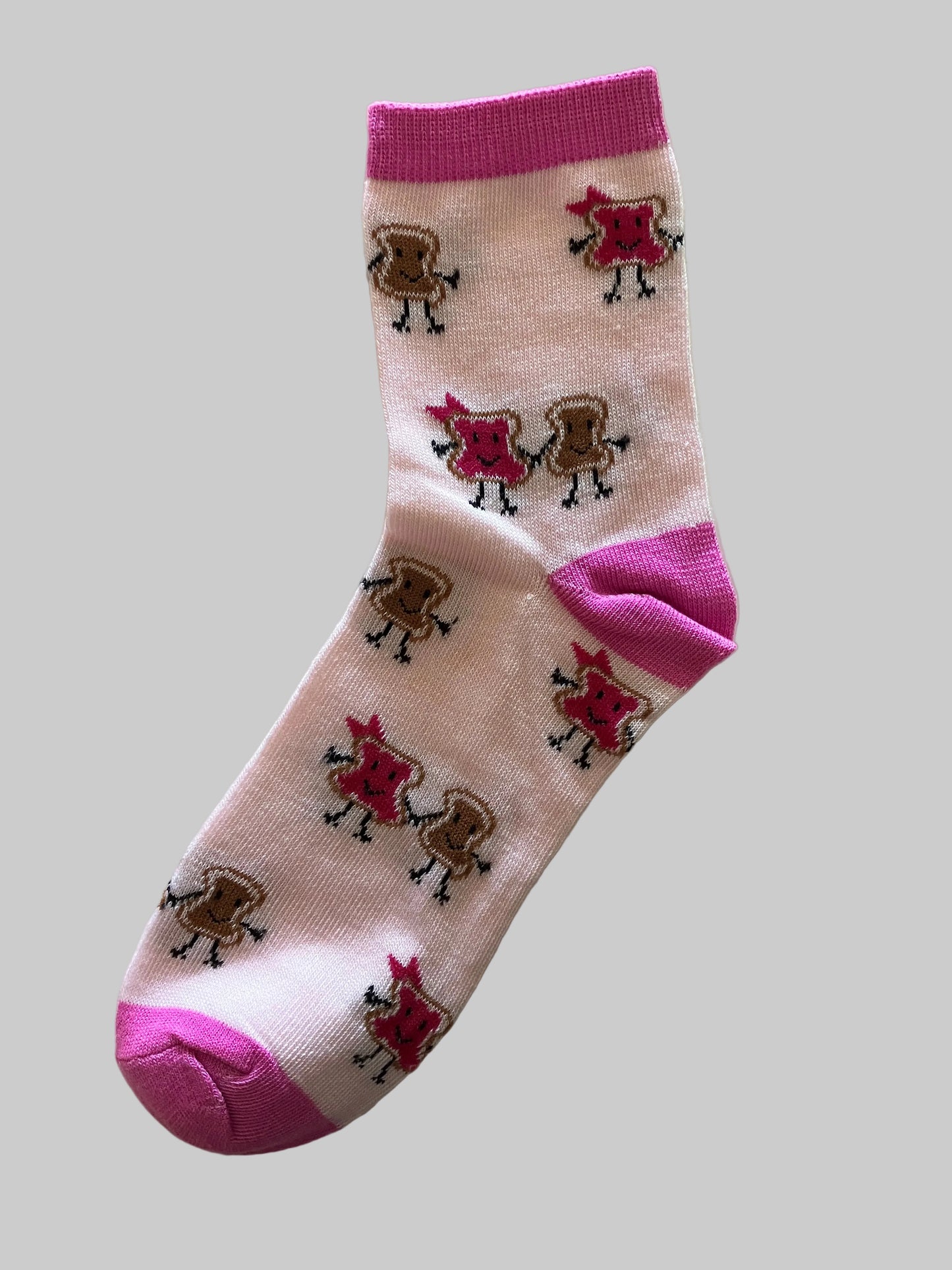 Women's Crew Socks Pink Peanut Butter & Jelly