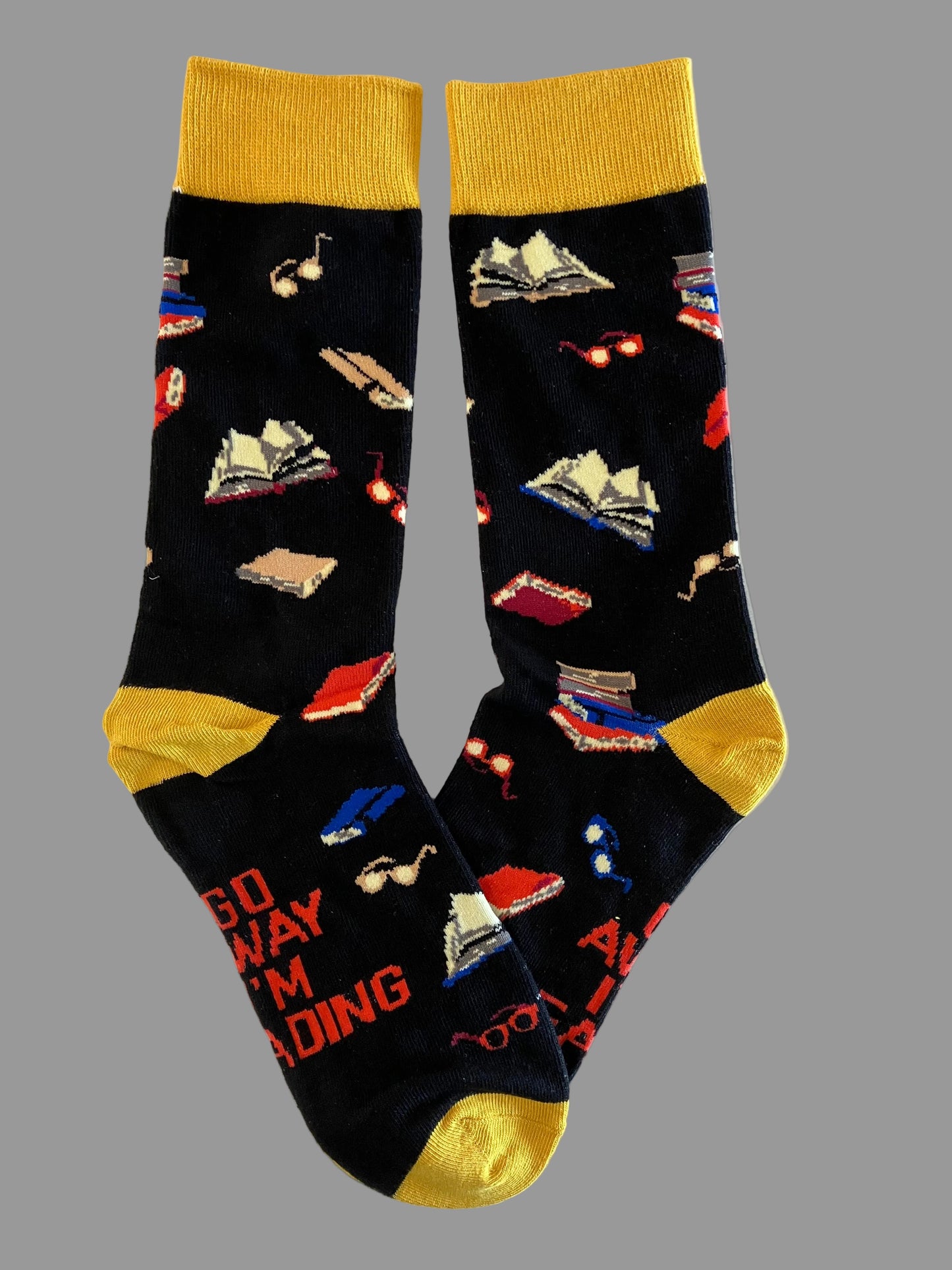 Unisex "Go Away I'm Reading" Crew Socks